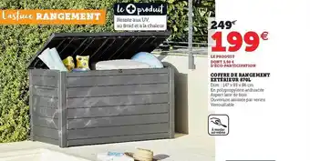 Hyper U Coffre De Rangement Extérieur 870 L offre