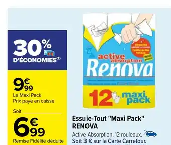 Carrefour Essuie-Tout "Maxi Pack" RENOVA offre