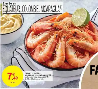 Intermarché Crevette Cuite De 40 à 60 Pièces Au Kilo offre