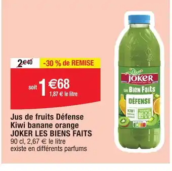 Migros Jus de fruits Défense Kiwi banane orange JOKER LES BIENS FAITS offre