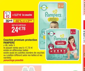 Migros Couches premium protection PAMPERS offre