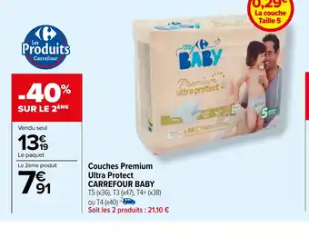 Carrefour Couches Premium Ultra Protect CARREFOUR BABY offre