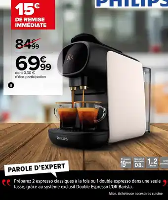 Carrefour Machine a espresso barista sublime offre