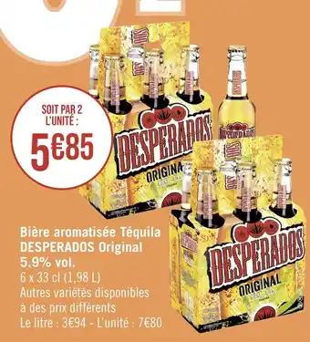 Casino Supermarchés DESPERADOS Bière aromatisée Téquila Original offre