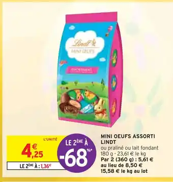 Intermarché LINDT MINI OEUFS ASSORTI offre