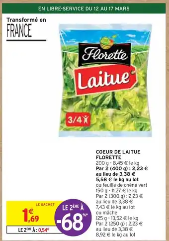 Intermarché FLORETTE COEUR DE LAITUE offre
