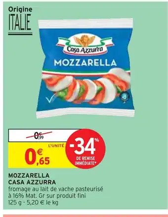 Intermarché CASA AZZURRA MOZZARELLA offre
