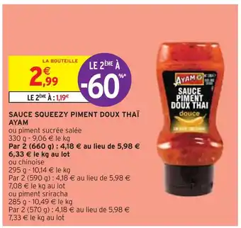 Intermarché AYAM SAUCE SQUEEZY PIMENT DOUX THAÏ offre