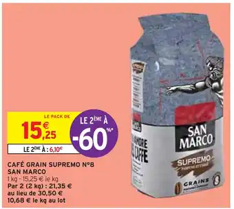 Intermarché SAN MARCO CAFÉ GRAIN SUPREMO N°8 offre