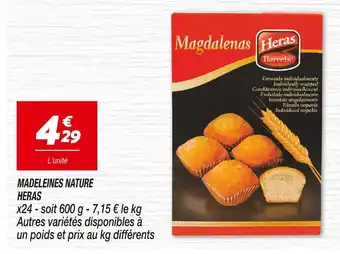 Netto HERAS MADELEINES NATURE offre