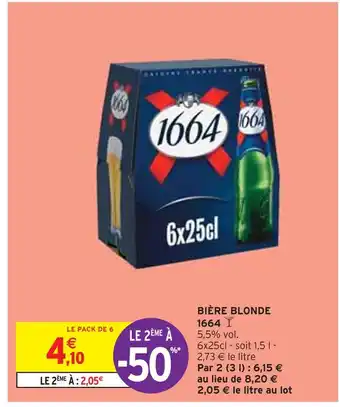 Intermarché 1664 BIÈRE BLONDE offre