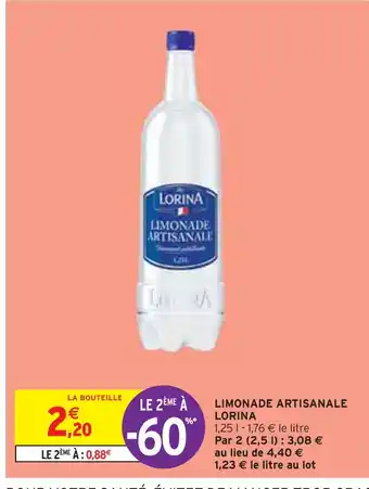 Intermarché LORINA LIMONADE ARTISANALE offre