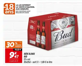 Netto BUD BIÈRE BLONDE offre
