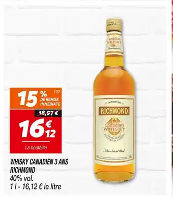 Netto RICHMOND WHISKY CANADIEN 3 ANS offre