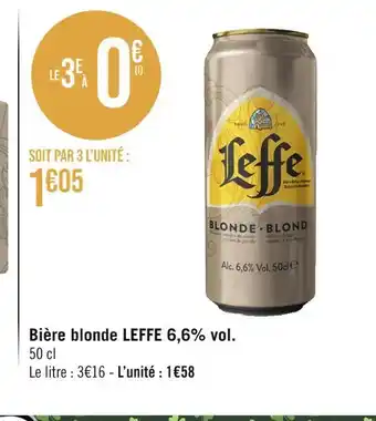 Géant Casino LEFFE Bière blonde 6,6% vol offre