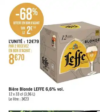 Géant Casino LEFFE Bière Blonde 6,6% vol offre