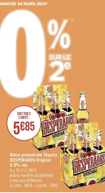 Géant Casino DESPERADOS Bière aromatisée Téquila Original 5.9% vol offre