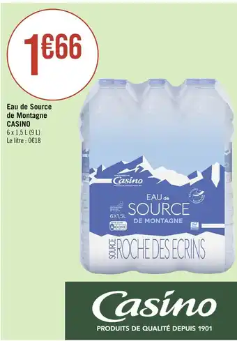 Géant Casino CASINO Eau de Source de Montagne offre