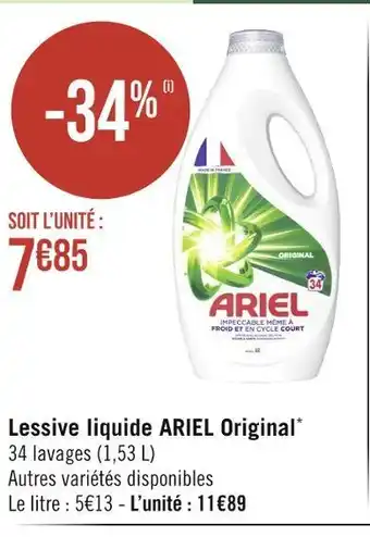 Géant Casino ARIEL Lessive liquide Original offre
