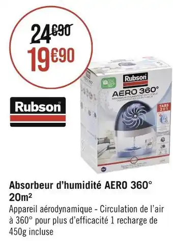 Géant Casino Rubson Absorbeur d’humidité AERO 360° 20m2 offre