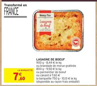 Intermarché Maison Tino LASAGNE DE BOEUF offre