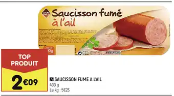 Leader Price Saucisson Fume A L'Ail offre