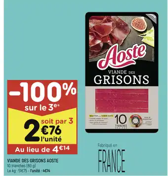 Leader Price Viande Des Grisons Aoste offre