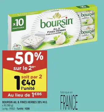 Leader Price Boursin Ail & Fines Herbes 39% M.G. offre