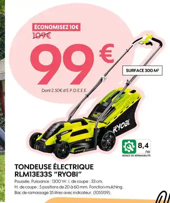 Truffaut RYOBI TONDEUSE ÉLECTRIQUE RLM13E33S offre