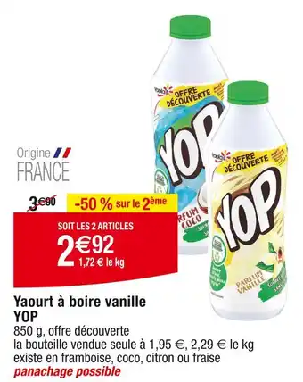 Cora x Carrefour YOP Yaourt à boire vanille offre