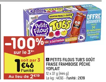 Petits Filous Tub's GoĂ»t Fraise Framboise PĂȘche