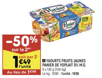 Leader Price Yaourts Fruits Jaunes Panier de Yoplait 0% M.G. offre