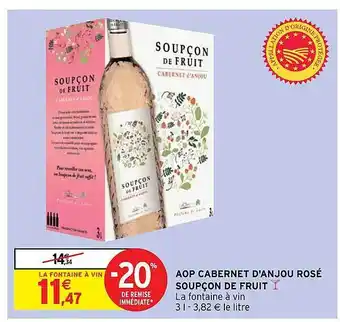 Intermarché Aop Cabernet D'anjou Rosé Soupçon De Fruit offre
