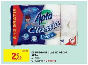 Intermarché Essuie-tout Classic Décor Apta offre