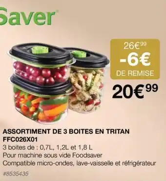 Costco ASSORTIMENT DE 3 BOITES EN TRITAN FFC026X01 offre