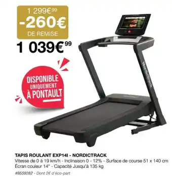 Costco TAPIS ROULANT EXP141 - NORDICTRACK offre