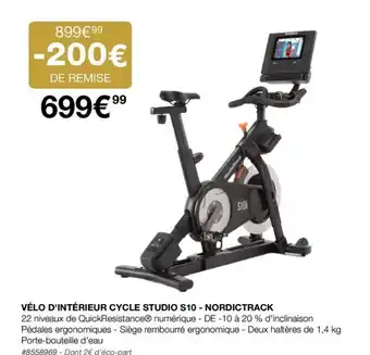 Costco VÉLO D'INTÉRIEUR CYCLE STUDIO $10 - NORDICTRACK offre