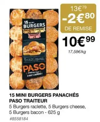 15 MINI BURGERS PANACHÉS PASO TRAITEUR