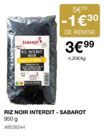 Costco RIZ NOIR INTERDIT - SABAROT 950 g offre