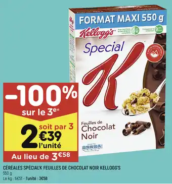 Céréales Spécial'K Feuilles de Chocolat Noir Kellogg's