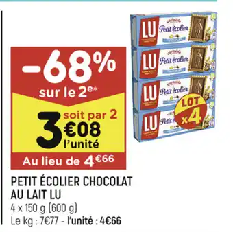 Leader Price Petit Écolier Chocolat Au Lait Lu offre