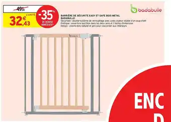 Intermarché Barrière De Sécurité Easy Et Safe Bois Metal offre