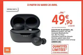 Intermarché écouteurs Bluetooth Jbl offre