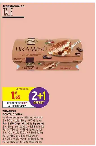 Intermarché Tiramisu Bonta Divina offre
