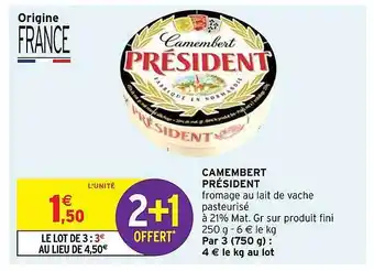 Intermarché Express Camembert Président offre