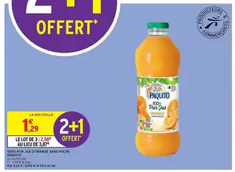 Intermarché Express 100% Pur Jus D'orange Sans Pulpe Paquito offre