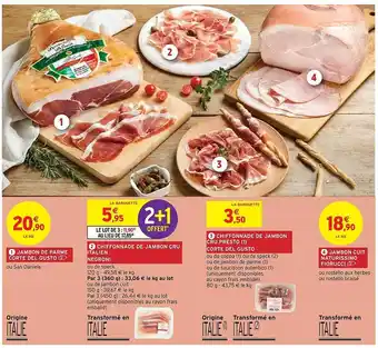 Intermarché Express Jambon De Parme Corte Del Gusto, Chiffonnade De Jambon Cru Italien Negroni, Chiffonnade De Jambon Cru Presto Corte De L Gusto offre