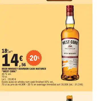 Irsh whiskey bourbon cask matured west cork