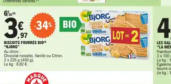 E.Leclerc Biscuits fourres bio bjorg offre