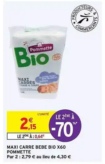 Maxi Carré Bébé Bio X60 Pommette
